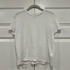 J. CREW Linen Tee White Sheer Womens XS